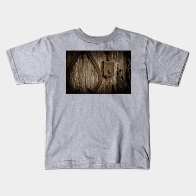 Logging Tools Kids T-Shirt by KirtTisdale